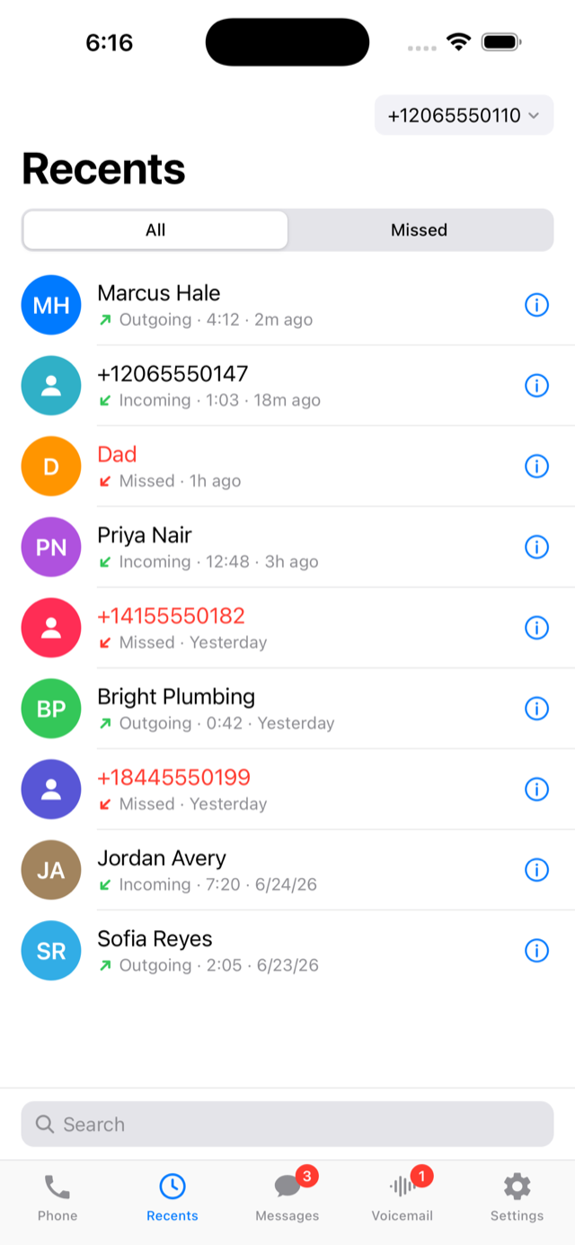 CloakMe recent calls